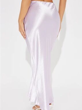 REVOLVE Shimmery Lilac Satin Maxi Skirt